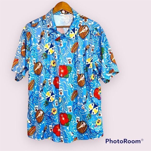 KC royals Miller Lite Hawaiian Shirt - Picture 1 of 11